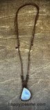 Rainbow Moonstone Macramé Necklace