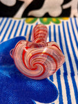 Red/Pink/Silver Fume Swirl Handpipe