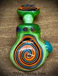 Zig-Zag Green Dry Laying Bubbler