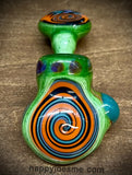 Zig-Zag Green Dry Laying Bubbler