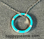 Vintage Navajo Turquoise Opal Sterling Silver Inlay Pendant on Sterling Silver Chain