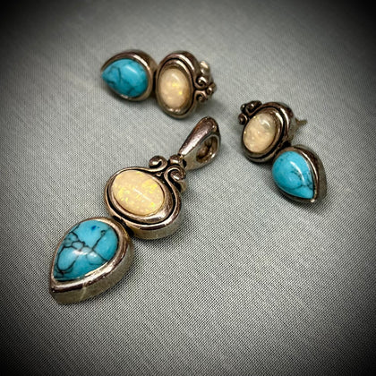 Vintage Pendant and Earring Set