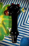 Black Handpipe W/Flower Marble