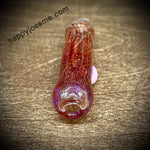 Silver Fume/Red Spin & Rake Glass Chillum
