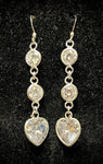 Cubic Zirconia Heart 925 Sterling Silver Earrings