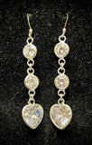 Cubic Zirconia Heart 925 Sterling Silver Earrings