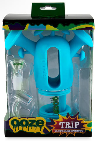 Ooze Trip Silicone Glass Waterpipe/Rig-Teal