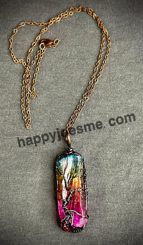 Rainbow Quartz Tree Wrap Neckace