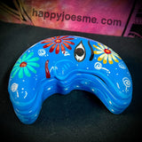 4.5"  Blue/Multi-Colored Half-MOON Box-Talavera Pottery from Mexico