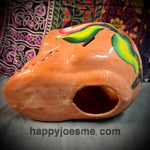 Tan Orange Multicolor Sparkly Flowers Sugar Skull