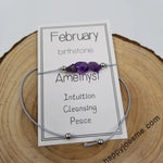 Handmade Birthday Stone Natural Stone Bracelet with Card