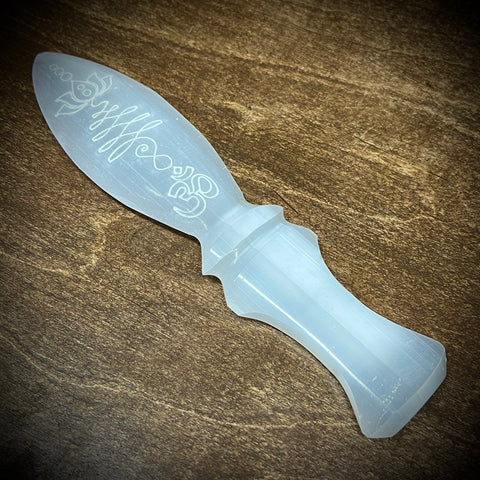 Selenite Om Knife