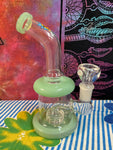 7" Bent Neck Single Perc Waterpipe Slime Green