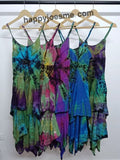 Women's Casual Tie Dye Spaghetti Strap Pixie Fit & Flare Dress