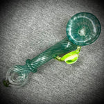 6” Sparkly Teal W/Slime Green Honeycomb Droop Marble Sherlock
