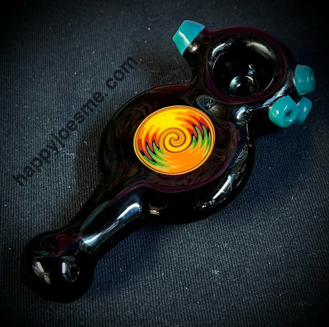 4.5" Black Handpipe with Wig Wag Disc