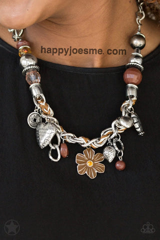 Paparazzi Charmed, I Am Sure. Brown BB Brown Necklace