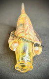 Wrap & Rake Fume Fish Handpipe W/Double Opal Eyes by Pharo