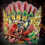 Balinese Mask Guardian Singa Lion Barong Topeng Demon Bali Wall Art Carved Wood