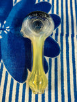 Spotted/Silver Fume Head W/White to Yellow Body Handpipe