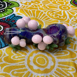 3" Pink Mushrooms-Purple Multicolor Handpipe by Sara Mac