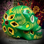 Green With Gold Sparkly Flowers/Doves Sugar Skull