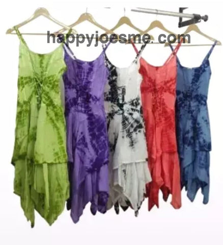 Women's Tie dye Asymmetrical Hem Sleeveless Summer Dress