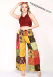 Women's Casual Multi Patchwork Printed Wide Leg Palazzo Pant