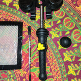 6.5" Black Silicone Straw w/ Bee Wax Dab Kit (Black)