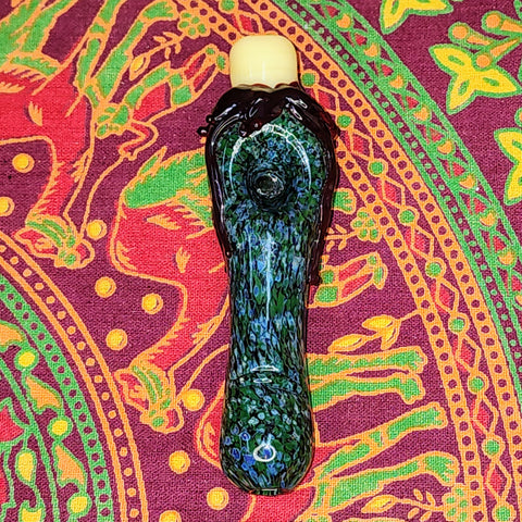 4.25" Zombie Finger Frit Glass Handpipe-Made in the USA