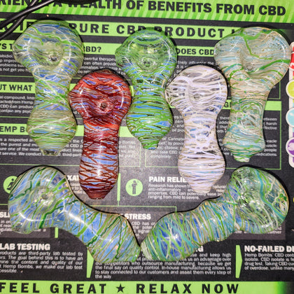 Color Swirl Glass Handpipe by James R. O'Keeffe-$36 Handpipe
