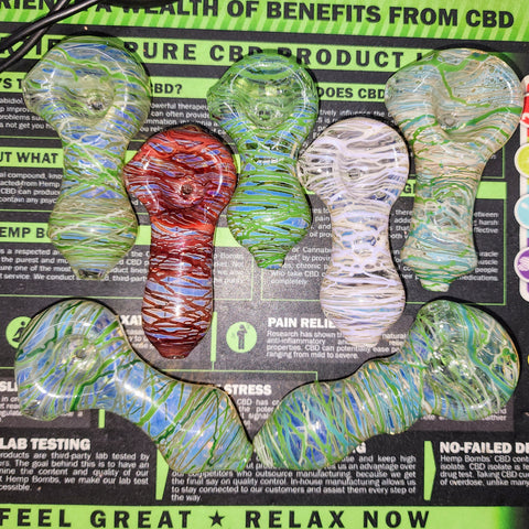 Color Swirl Glass Handpipe by James R. O'Keeffe-$36 Handpipe