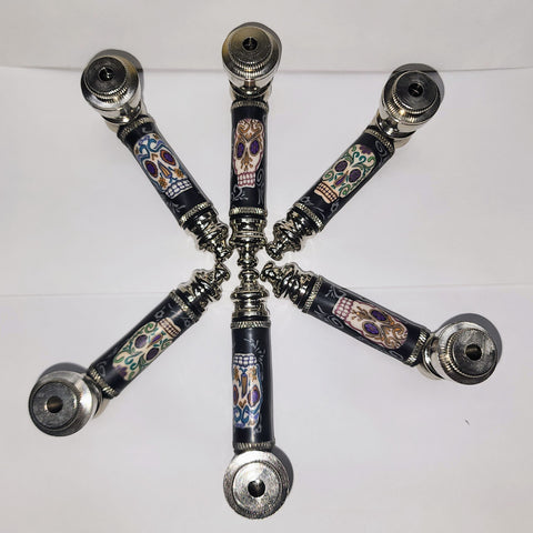 3" Day Of The Dead Fimo Metal Pipe