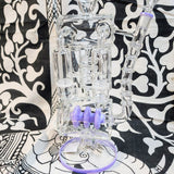 20" Rock Glass Multi Perc/Handles Waterpipe Purple Accents