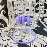 20" Rock Glass Multi Perc/Handles Waterpipe Purple Accents