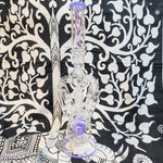 20" Rock Glass Multi Perc/Handles Waterpipe Purple Accents