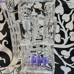 20" Rock Glass Multi Perc/Handles Waterpipe Purple Accents