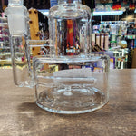 7" Bent Neck Clear Rock Glass Cake Style Waterpipe-RS364