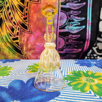 7" Rock Glass Bent Neck Waterpipe White & Yellow