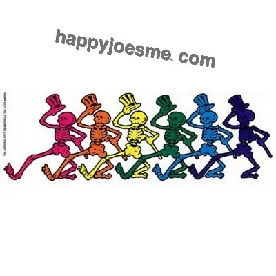 Grateful Dead Rainbow Skeletons Window Sticker