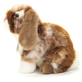 Bunny Sitting Dark Brown White Piqued 20 cm - Plush Toy