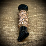Copper Fused Black Looking Cobalt Glass Chillum