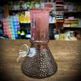 6” Mini Beaker W/Silver Hammer Pattern Waterpipe