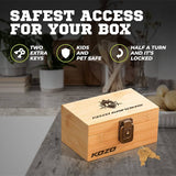 Premium Bamboo Box with Original Grinders, Tray, and UV Jar. Built-in Lock & Keys