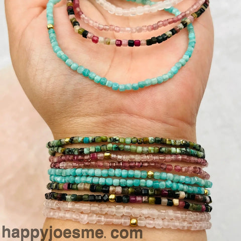 Crystal Gemstone Faceted Cube Bracelet High Quality