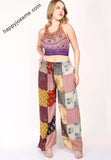 Women's Casual Multi Patchwork Printed Wide Leg Palazzo Pant