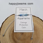 Handmade Birthday Stone Natural Stone Bracelet with Card