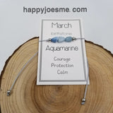 Handmade Birthday Stone Natural Stone Bracelet with Card