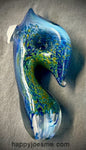 Blue/Green Frit Teardrop Handpipe