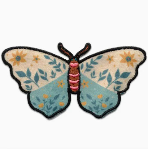 Floral Butterfly Iron on Patch